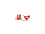 925 Silver Ruby Ear Stud Earring Red Gem Stone Cuff Earring