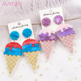 Acrylic Icecream Lip Donut Evil Eye Girl Earrings Pink Dangle Earring