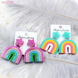 Acrylic Icecream Lip Donut Evil Eye Girl Earrings Pink Dangle Earring