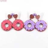 Acrylic Icecream Lip Donut Evil Eye Girl Earrings Pink Dangle Earring