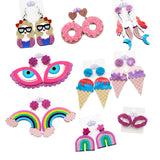 Acrylic Icecream Lip Donut Evil Eye Girl Earrings Pink Dangle Earring