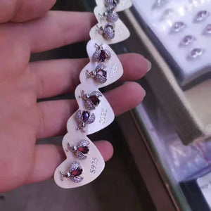 Animal insect s925 silver citrine garnet earrings zircon pendientes