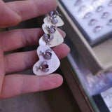 Animal insect s925 silver citrine garnet earrings zircon pendientes