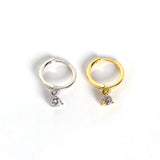 925 Silver White Zirconia Hoop Earrings TLE653