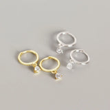 925 Silver White Zirconia Hoop Earrings TLE653