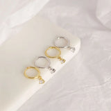 925 Silver White Zirconia Hoop Earrings TLE653