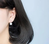 Minimalist 925 Sterling Silver Geometric Round Hook Earrings
