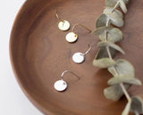 Minimalist 925 Sterling Silver Geometric Round Hook Earrings