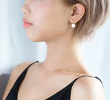 Minimalist 925 Sterling Silver Geometric Round Hook Earrings