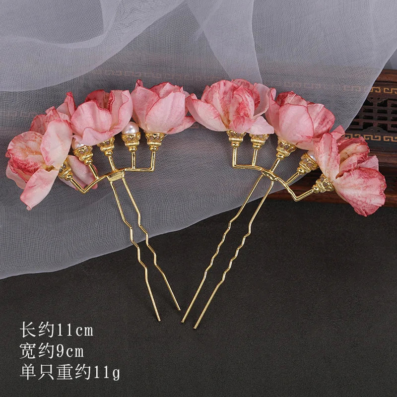 Gothic Flower U-shaped Hair Pins Wedding Hair Accessories Bridal Hair Clips