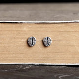 925 Sterling Silver Coffee Beans Shape Stud Earrings Jewelry