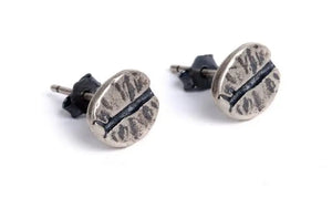 925 Sterling Silver Coffee Beans Shape Stud Earrings Jewelry