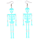 Skeleton Iridescent Halloween Acrylic Earrings Stainless Steel Jewelry