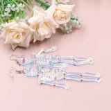 Skeleton Iridescent Halloween Acrylic Earrings Stainless Steel Jewelry