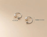 925 Silver Freshwater Pearl Cuff Earrings