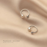 925 Silver Freshwater Pearl Cuff Earrings