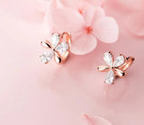 925 Silver Flower Hoop Huggie Earrings GTLE2649