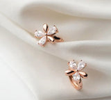 925 Silver Flower Hoop Huggie Earrings GTLE2649
