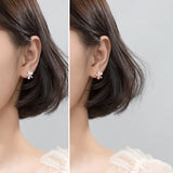 925 Silver Flower Hoop Huggie Earrings GTLE2649