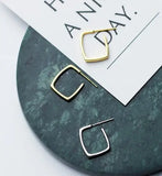 925 Silver Geometric Square Stud Earrings C-1399