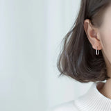 925 Silver Geometric Square Stud Earrings C-1399