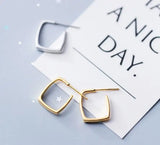 925 Silver Geometric Square Stud Earrings C-1399