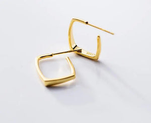 925 Silver Geometric Square Stud Earrings C-1399