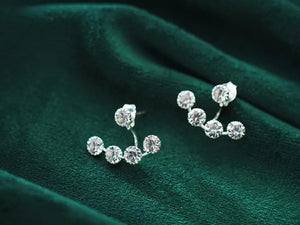 925 Silver Zirconia Front-Back Stud Earrings GTLE2651