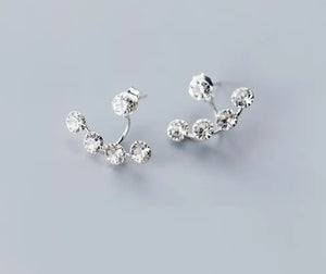 925 Silver Zirconia Front-Back Stud Earrings GTLE2651