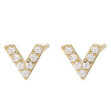 925 Sterling Silver Zircon Initial Letter Earrings Personalized Jewelry