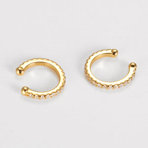 925 Silver Micro Pave Ear Cuff Clip On Earrings Cartilage Jewelry