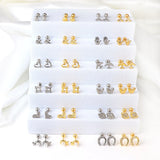 Love Heart Butterfly Stainless Steel Piercing Stud Earrings