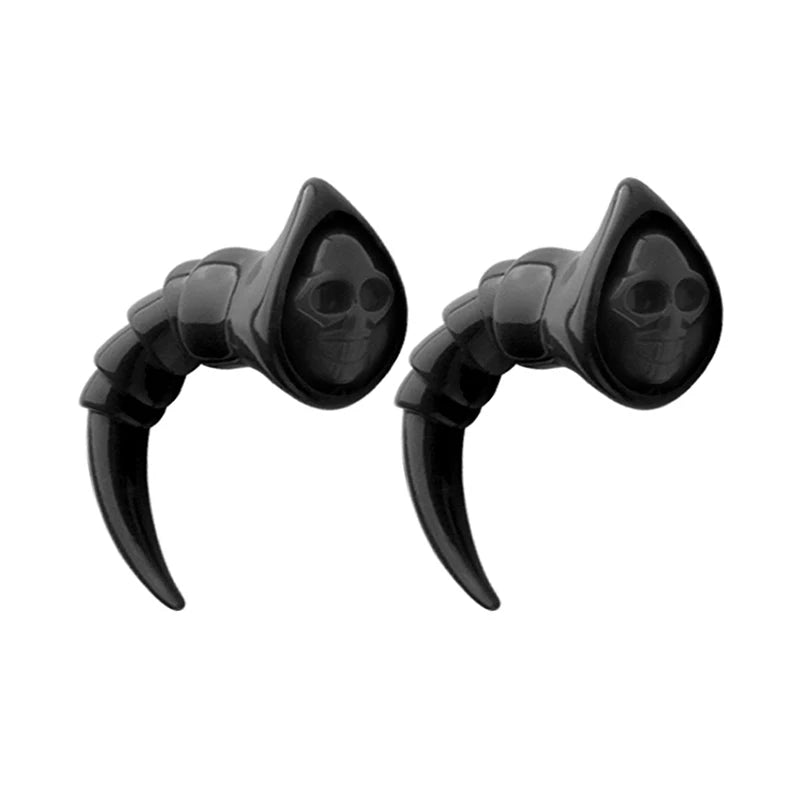 UV Acrylic Spiral Horn Skull Ear Taper Expander Gauge Piercings
