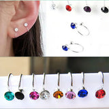 Crystal Rhinestone Clip-On U Body Ear Cuff Stud Earring