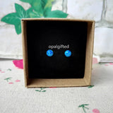 (1pair/lot)2020 5mm Blue/Fire Opal Ball Silver Women Earrings