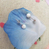 (1pair/lot)2020 5mm Blue/Fire Opal Ball Silver Women Earrings