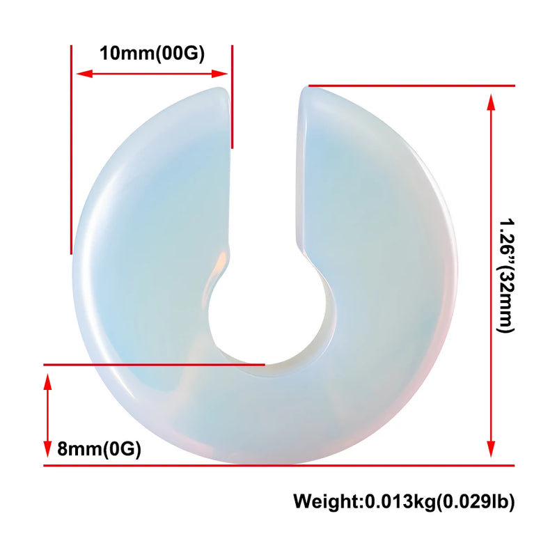 Pink Opalite Ear Weights Hangers for Stretched Ear Plugs