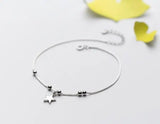 925 Sterling Silver Star & Round Beads Anklet Bracelet
