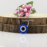 10mm Opal Pendant 925 Silver Evil Eye Necklace