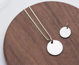 Real.925 Sterling Silver Round Coin Necklace Pendant