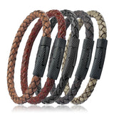 Vintage Stainless Steel Leather Bracelet For Women