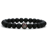 Copper Baseball Elastic Charms Bracelet Natural Stone Beads Hand Bracelet