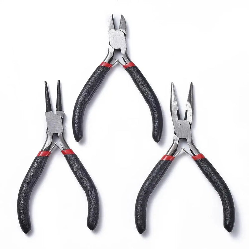 Jewelry Pliers DIY Tools Set Nose Plier Side Wire Cutter Carbon-Hardened Steel