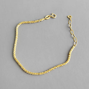 925 Silver White/Gold Starry Sky Bracelet 15.5cm+3cm