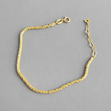 925 Silver White/Gold Starry Sky Bracelet 15.5cm+3cm