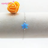 Light Opal Starfish Charm Bracelet 925 Silver DIY Jewelry Gift