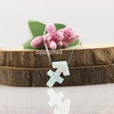 Hot White Synthetic Opal Sagittarius Pendant Necklace 925 Silver