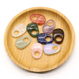 Natural Stone Egg Shaped Oval Pendants in 9 Colors