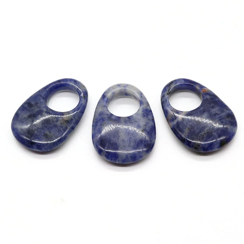 Natural Stone Egg Shaped Oval Pendants in 9 Colors