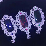 30x55mm Silver Red CZ Necklace Pendant DIY Findings